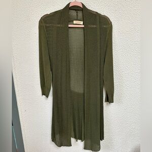 Orange Fashion Village Knitted Cardigan Army Green Olive, Size Small